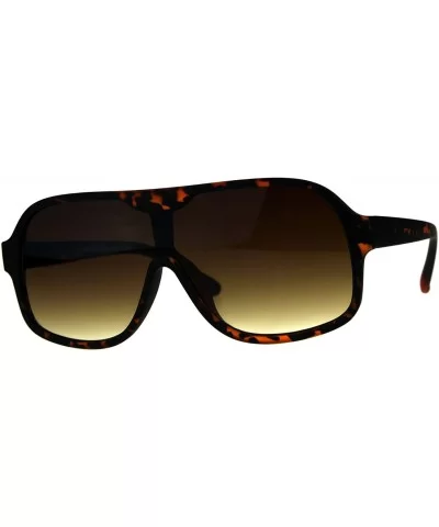 Mens Fashion Sunglasses Matted Square Frame Mono Lens UV 400 - Tortoise (Brown) - CG18E7I8W2C $9.43 Square