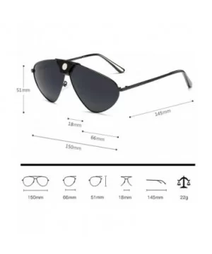 Polarized Lenses Designer Statement Sunglasses Unisex Retro Aviator Metal Frame - Black - C318TRASMAA $15.12 Goggle