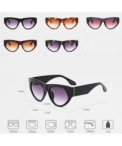 Retro cat eye sunglasses Oversized frame for Men Women UV Protection - Bright Black - C618DWDLASN $6.78 Goggle