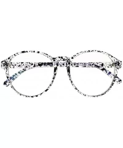 Women Stylish Big Flower Oval Frame Reading Glasses Comfortable Rx Magnification - Speckle - C91860X50WZ $6.25 Oval