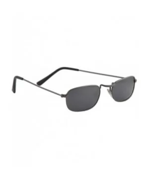 Light-Weight Unisex Sunglasses Small Retro Rectangular Metal Frame - Gunmetal Frame/ Mirror Silver Lens - CE18LUEO74K $6.73 G...