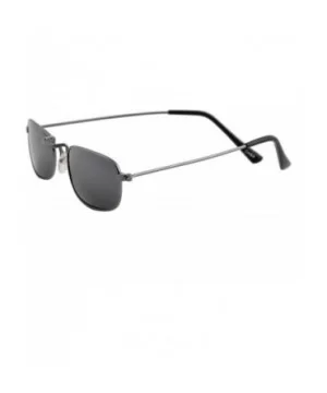 Light-Weight Unisex Sunglasses Small Retro Rectangular Metal Frame - Gunmetal Frame/ Mirror Silver Lens - CE18LUEO74K $6.73 G...