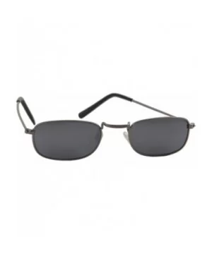 Light-Weight Unisex Sunglasses Small Retro Rectangular Metal Frame - Gunmetal Frame/ Mirror Silver Lens - CE18LUEO74K $6.73 G...