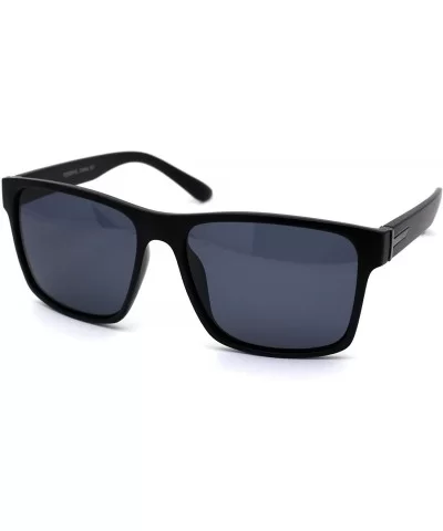 Polarized Mens Rectangular Minimal Sport Plastic Sunglasses - Matte Black Black - CG1998UNOWR $11.28 Rectangular