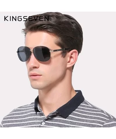 Genuine designer vintage aviator sunglasses men fashion polarized UV400 - Gray - CW18IWAWGGN $18.60 Aviator