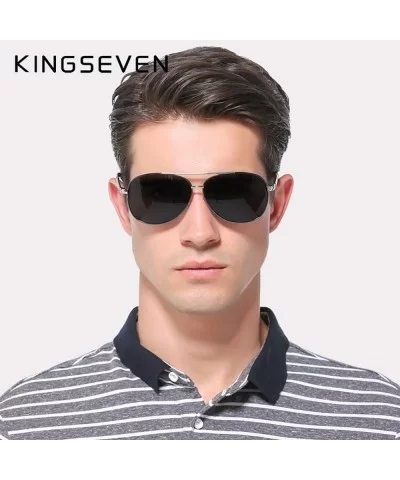 Genuine designer vintage aviator sunglasses men fashion polarized UV400 - Gray - CW18IWAWGGN $18.60 Aviator