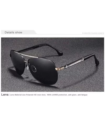 Genuine designer vintage aviator sunglasses men fashion polarized UV400 - Gray - CW18IWAWGGN $18.60 Aviator