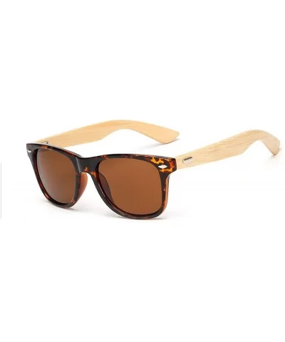 Wood Sunglasses Men Women Square Bamboo Mirror Sun Glasses Retro De Sol MasculinoHandmade - Kp1501 C4 - CB199CN25O7 $20.27 Go...