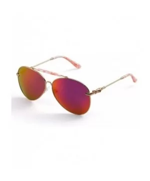 Oversize Sunglasses Women Vintage Oval Pilot Metal Frame Lens Adult Pink Yellow - Pink - C618YZUCNN4 $23.86 Oval