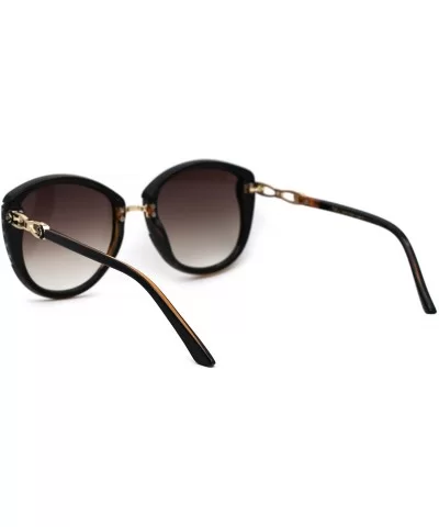 Womens Sparkling Rhinestone Trim Butterfly Fashion Sunglasses - Black Brown Smoke - CO194MLNHA6 $6.95 Butterfly