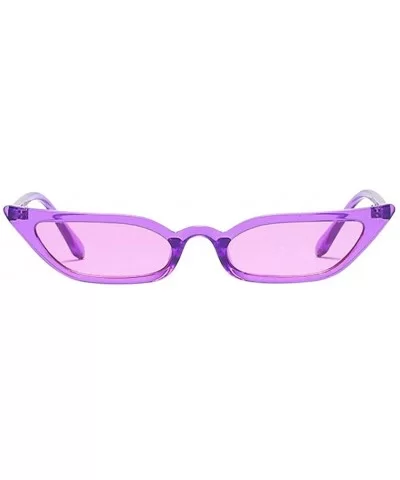 Women Vintage Cat Eye Sunglasses Retro Small Frame UV400 Eyewear Fashion Ladies - Purple - CT18DK5HETD $4.48 Oversized