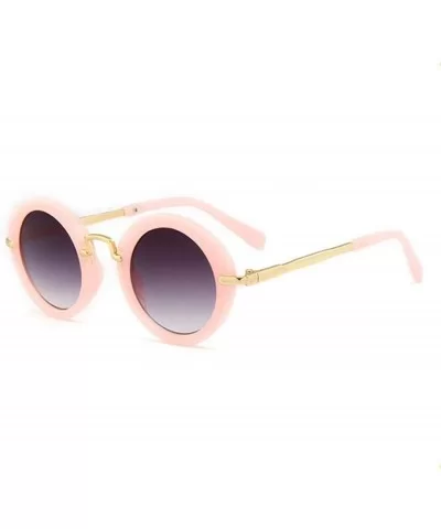 2019 Kids Sunglasses Boys Brand Children Round Sun Glasses For Girls Baby Black - Pink - CI18XE04ET8 $6.50 Aviator