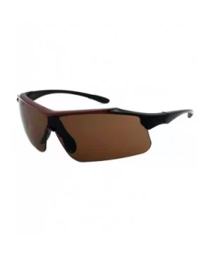 Premium Sports Wrap Sunglasses with Solid Lens 570089MT/SD - Metallic Red-black - CV12MXYNN3Q $7.77 Sport