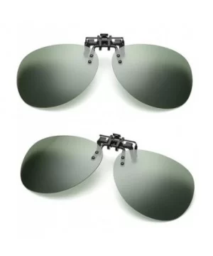 Clip-on Sunglasses Flip-up Polarized UV-Protection Unisex Rimless Round Sunglasses - Oversized - Jasper - C818W6IKTIE $9.37 O...