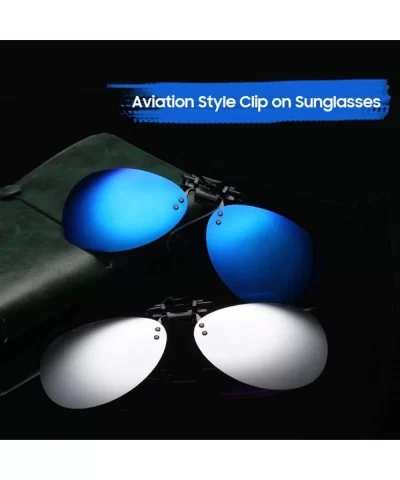 Clip-on Sunglasses Flip-up Polarized UV-Protection Unisex Rimless Round Sunglasses - Oversized - Jasper - C818W6IKTIE $9.37 O...