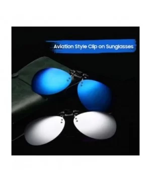 Clip-on Sunglasses Flip-up Polarized UV-Protection Unisex Rimless Round Sunglasses - Oversized - Jasper - C818W6IKTIE $9.37 O...