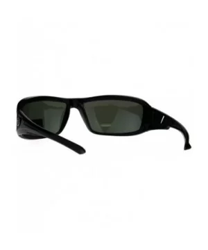 Polarized Futuristic Aerodynamic Warp Sport Mens Sunglasses - Black Green Green - CH189UQNYQS $8.57 Sport