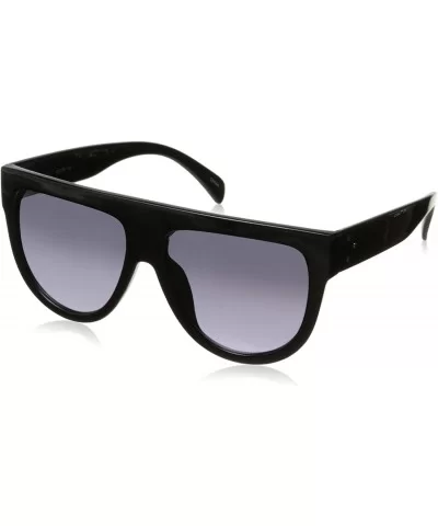 Large Oversize Wide Temple Flat Top Aviator Sunglasses 57mm - Shiny Black / Lavender - CX12NB65G3S $6.18 Oversized