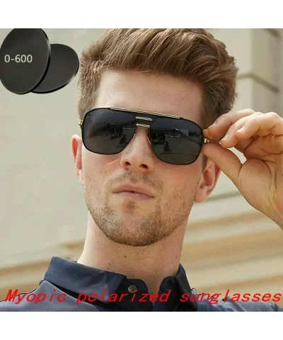 Fashion Polarized Sunglasses Men Square Frame Brand Designer Myopic polarized Sun Glasses - C718T8WGKEQ $12.23 Square