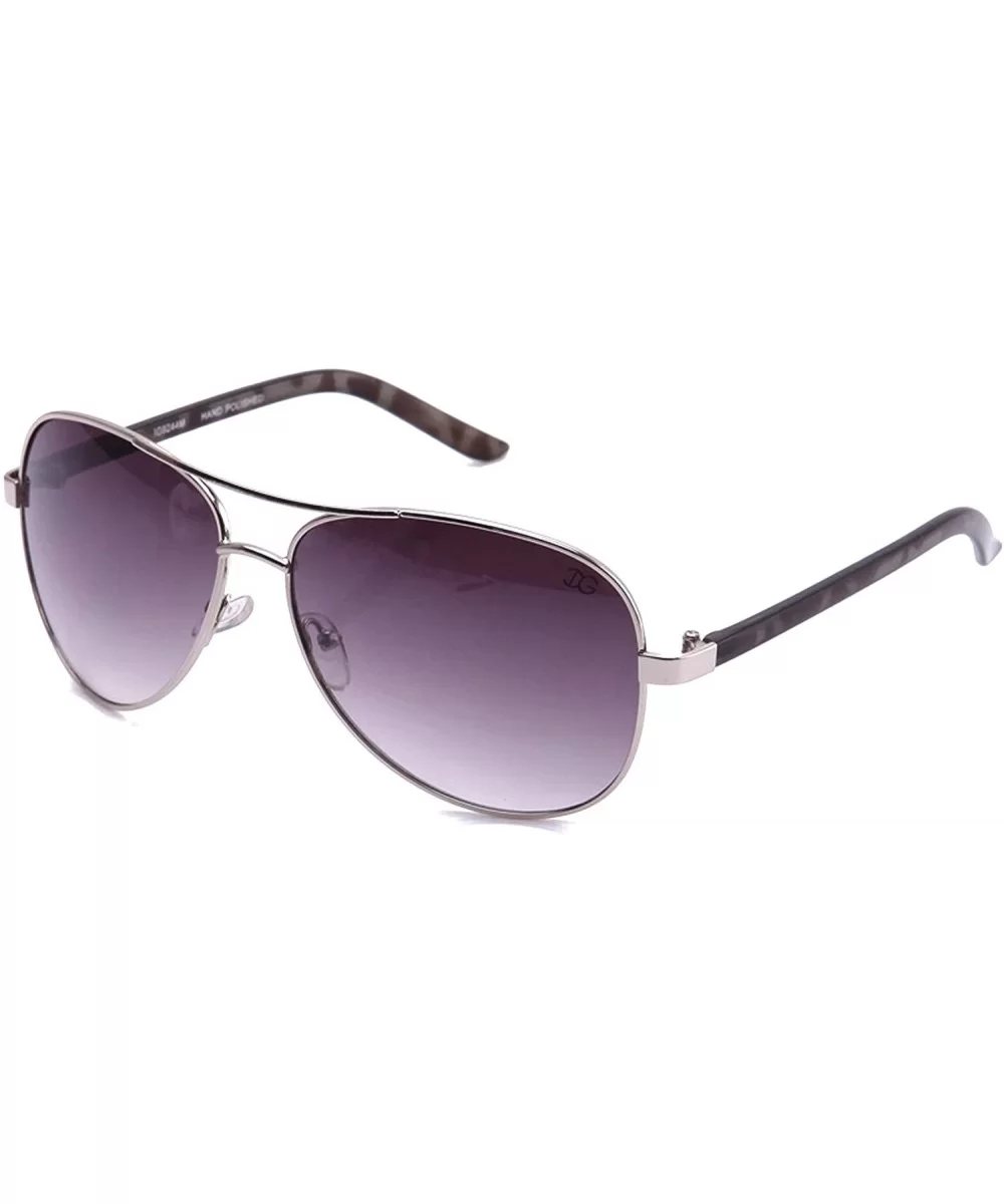 Aviators Oversized Temple Design UV Protection Shield Lenses Pilot Style - Silver - C117YXNI8HM $7.99 Aviator