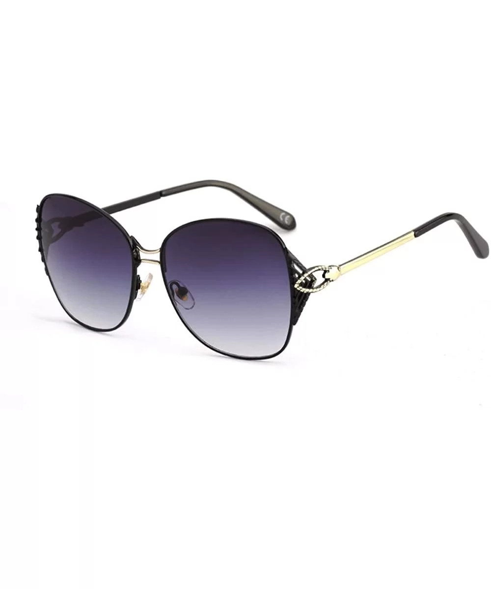 Sunglasses Female Sunglasses Large Frame Metal Ocean Film - A - CP18QO9DZ7R $37.84 Aviator