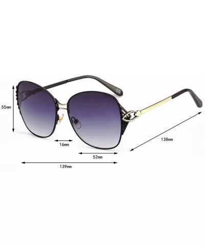 Sunglasses Female Sunglasses Large Frame Metal Ocean Film - A - CP18QO9DZ7R $37.84 Aviator