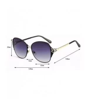 Sunglasses Female Sunglasses Large Frame Metal Ocean Film - A - CP18QO9DZ7R $37.84 Aviator