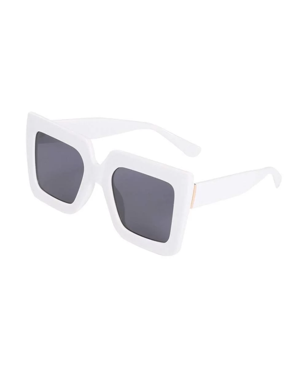 Oversized Sunglasses Transparent Outdoor - White - CG197TY5S7T $26.79 Square