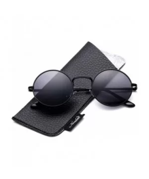 Round Retro John Lennon Sunglasses & Clear Lens Glasses Vintage Round Sunglasses - Black/Smoke - C918KNX4OM2 $5.26 Round