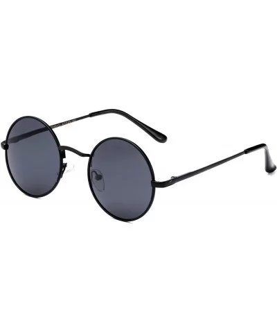 Round Retro John Lennon Sunglasses & Clear Lens Glasses Vintage Round Sunglasses - Black/Smoke - C918KNX4OM2 $5.26 Round