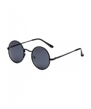 Round Retro John Lennon Sunglasses & Clear Lens Glasses Vintage Round Sunglasses - Black/Smoke - C918KNX4OM2 $5.26 Round