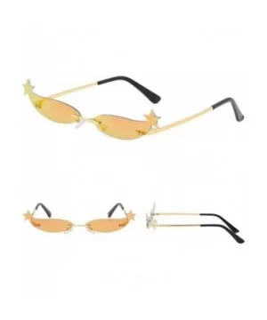 Fashion Man Women Irregular Shape Sunglasses Glasses Vintage Retro UV400 Stainless Steel Frame Lightweight - D - CH19074A6D7 ...