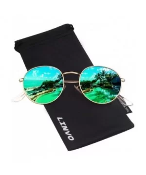 Classic Semi Rimless Half Frame Polarized Sunglasses for Men Women UV400 - 3 Gold Frame / Green Lens - CT18T73CSMU $9.68 Oval