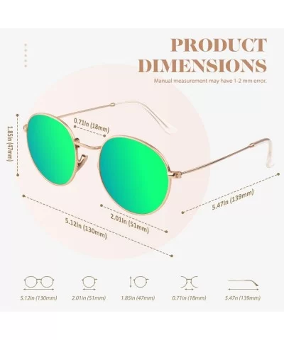 Classic Semi Rimless Half Frame Polarized Sunglasses for Men Women UV400 - 3 Gold Frame / Green Lens - CT18T73CSMU $9.68 Oval