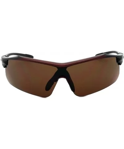 Premium Sports Wrap Sunglasses with Solid Lens 570089MT/SD - Metallic Red-black - CV12MXYNN3Q $7.77 Sport