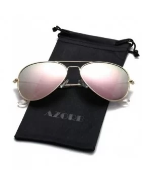 Classic Polarized Aviator Sunglasses for Men Women- 100% UV Protection - A01 Gold Frame/Pink Mirrored - CY18S0TAI9D $6.28 Avi...