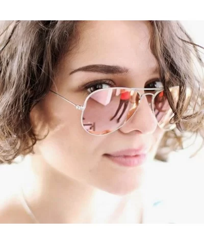 Classic Polarized Aviator Sunglasses for Men Women- 100% UV Protection - A01 Gold Frame/Pink Mirrored - CY18S0TAI9D $6.28 Avi...