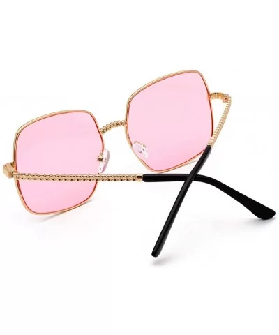 Square Oversized Sunglasses for Women Men Flat Top Fashion Shades Vintage Big Frame Sun Glasses Ladies Shades - C519073D94Z $...