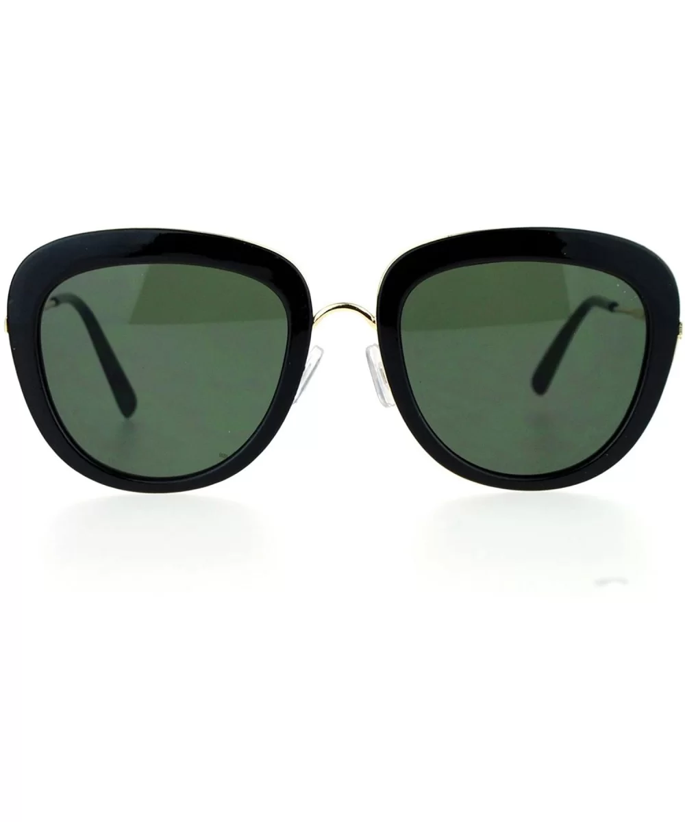 Womens Metal Core Brow Trim Butterfly Sunglasses - Black Green - CP12FLPHR8N $8.12 Butterfly