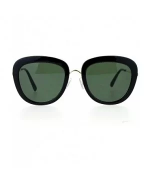 Womens Metal Core Brow Trim Butterfly Sunglasses - Black Green - CP12FLPHR8N $8.12 Butterfly