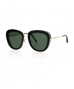 Womens Metal Core Brow Trim Butterfly Sunglasses - Black Green - CP12FLPHR8N $8.12 Butterfly