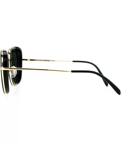 Womens Metal Core Brow Trim Butterfly Sunglasses - Black Green - CP12FLPHR8N $8.12 Butterfly