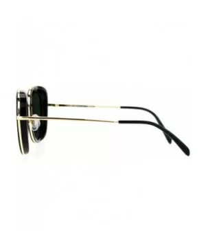 Womens Metal Core Brow Trim Butterfly Sunglasses - Black Green - CP12FLPHR8N $8.12 Butterfly