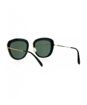 Womens Metal Core Brow Trim Butterfly Sunglasses - Black Green - CP12FLPHR8N $8.12 Butterfly