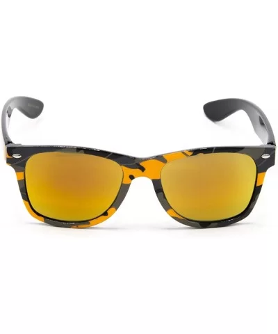 Designer Fashion Sunglasses For Men Women - UV400 Retro Sun Glasses - Camouflage Orange - C118Q6WZQ08 $5.43 Square