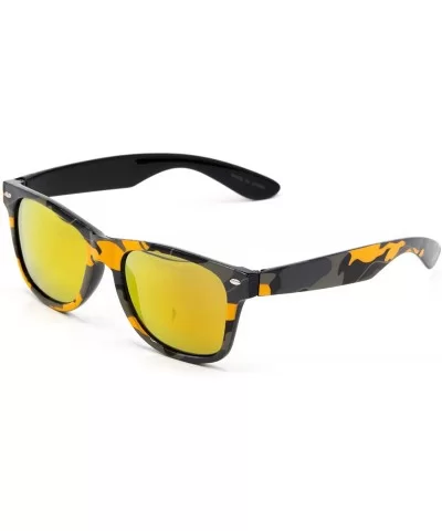 Designer Fashion Sunglasses For Men Women - UV400 Retro Sun Glasses - Camouflage Orange - C118Q6WZQ08 $5.43 Square