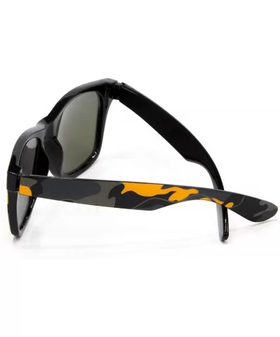 Designer Fashion Sunglasses For Men Women - UV400 Retro Sun Glasses - Camouflage Orange - C118Q6WZQ08 $5.43 Square