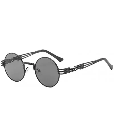 Retro Spring Legs Round Frame Glasses Steampunk Trendy Men Women Sunglasses - Bg - CC18Y6XIRSN $4.97 Square