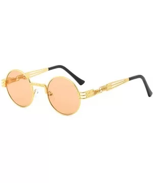 Retro Spring Legs Round Frame Glasses Steampunk Trendy Men Women Sunglasses - Bg - CC18Y6XIRSN $4.97 Square