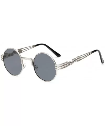 Retro Spring Legs Round Frame Glasses Steampunk Trendy Men Women Sunglasses - Bg - CC18Y6XIRSN $4.97 Square